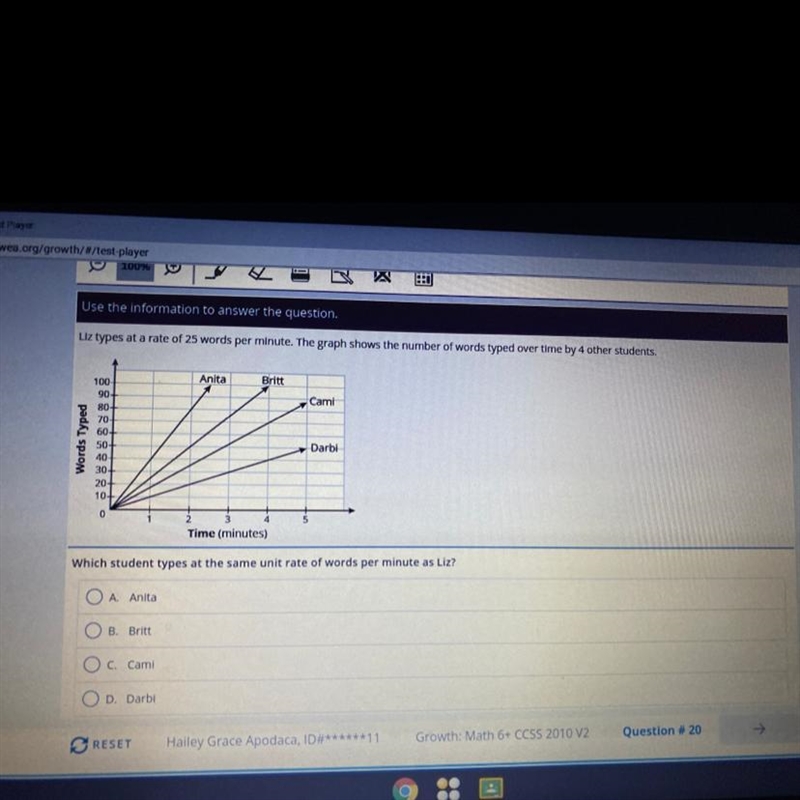 Use the information to answer the question. Liz types at a rate of 25 words per minute-example-1