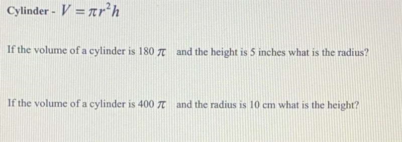 Yoo plz help with these 2 questions using algebra to solve for missing in a formula-example-1