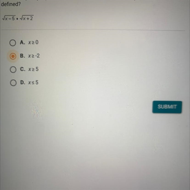 Which inequality represents all values of x for which the product below is defined-example-1