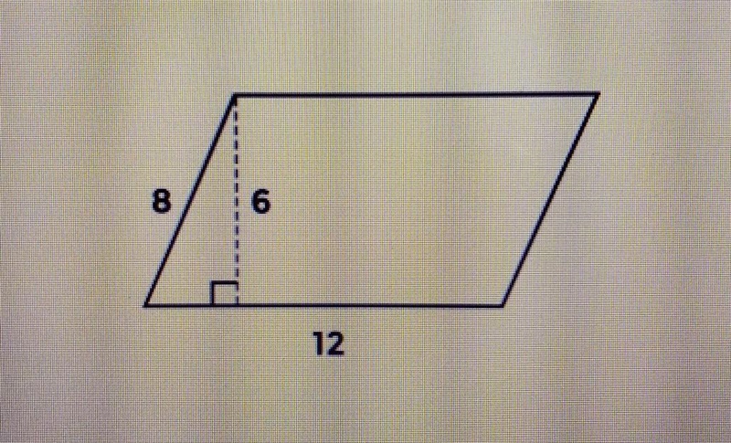 What is the area of the parallelogram? ​-example-1