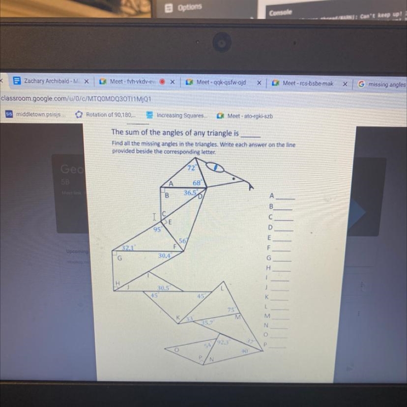 The sum of the angles of any triangle is-example-1