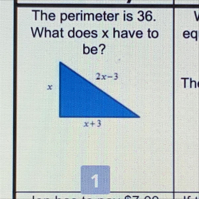 The perimeter is 36 what does x have to be? Plz help lol-example-1