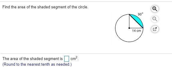 PLEASE PLEASE PLEASE HELP LOTS OF POINTS Find the area of the shaded segment of the-example-1