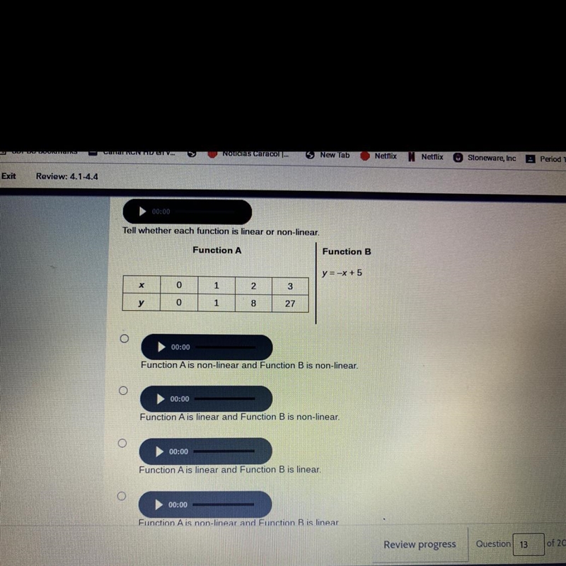 Tell whether each function is linear or non-linear.-example-1