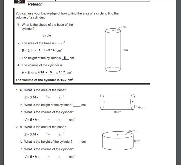 Volume of cone lesson 13-1, PLEASE help i cannot do it.-example-1