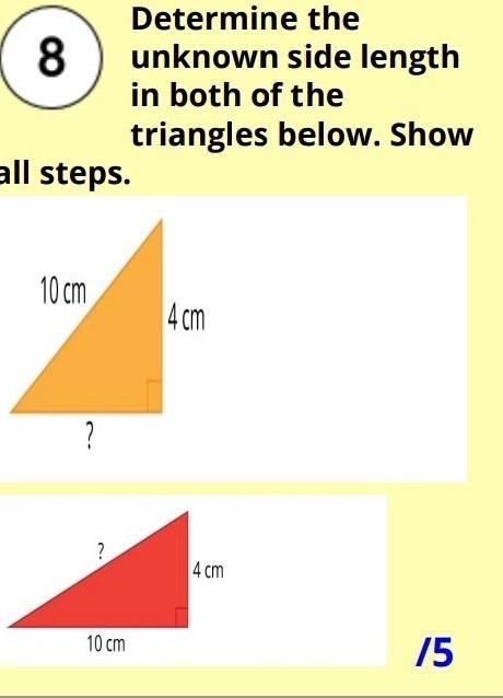 Just the red triangle use the Phytogram theorem please :(​-example-1