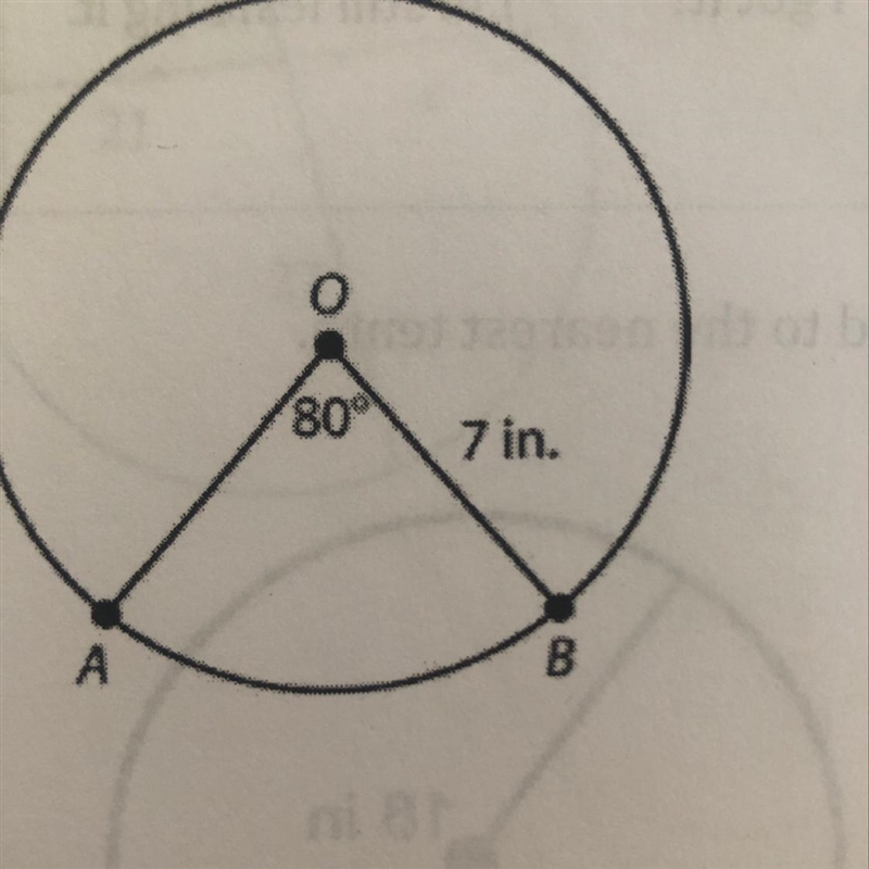 Find the arc length of AB. Round answer to nearest tenth.-example-1