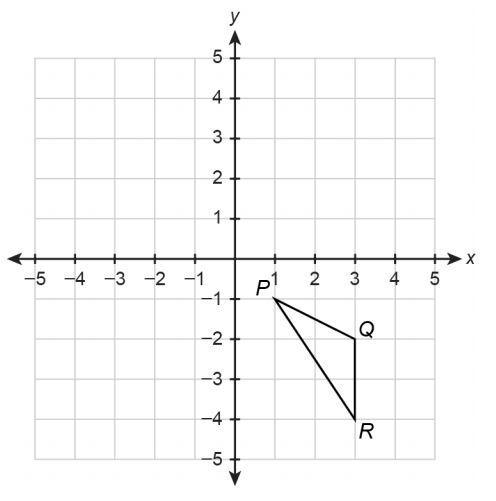 △PQR is rotated 180° about the origin. What is the coordinate for Q' ? (3, 2) (2, -3) (-3, 2) (-2, 3) Part-example-1