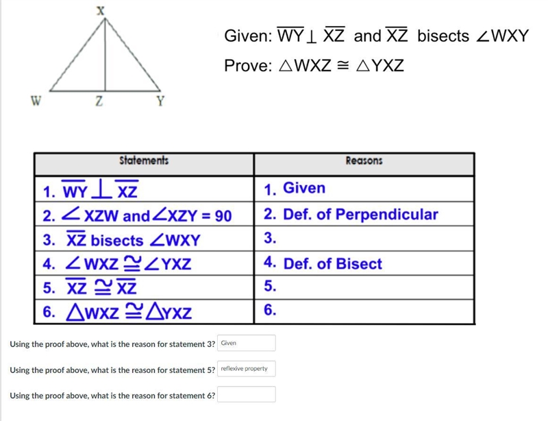 URGENT HELP PLEASE Using the proof above, what is the reason for statement 6?-example-1