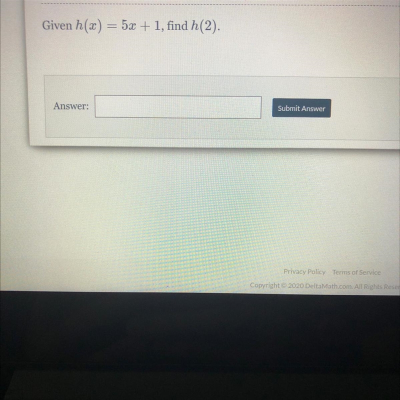 Given h(x) = 5x + 1, find h(2)-example-1