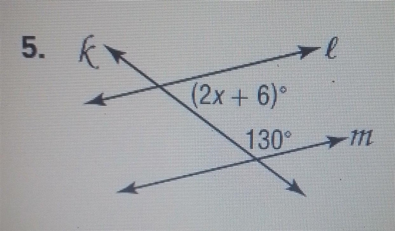 Find x so that l || m. Show your work.​-example-1