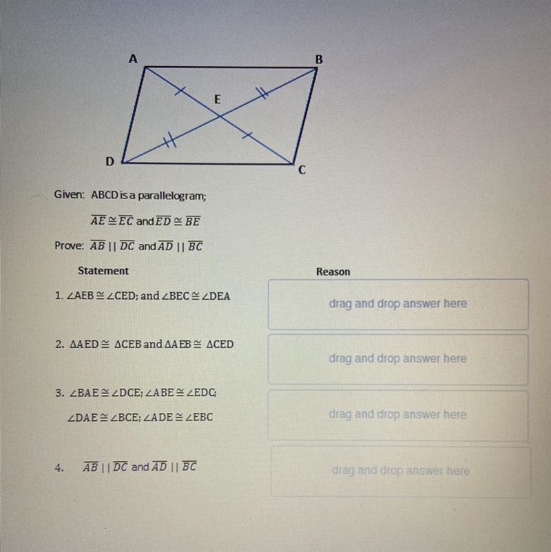 Answer choices are: CPCTC If alternate interior angles are congruent, then lines are-example-1