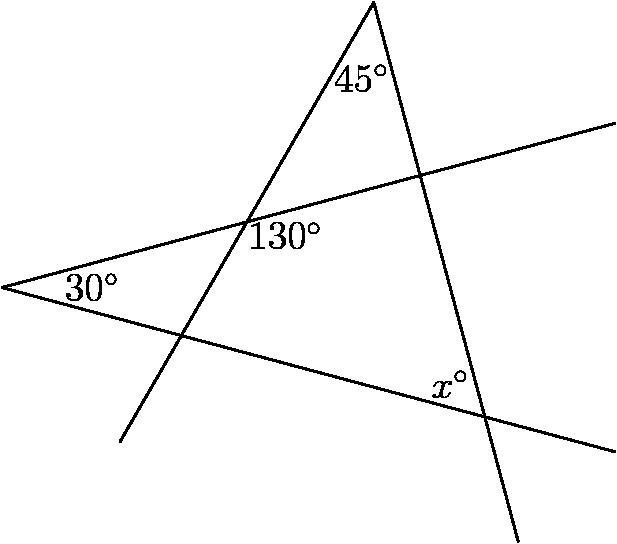 In the diagram below, determine the value of x:-example-1