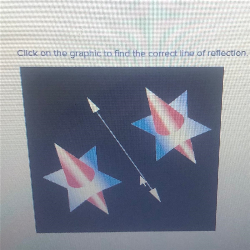 Click on the graphic to find the correct line of reflection.-example-1