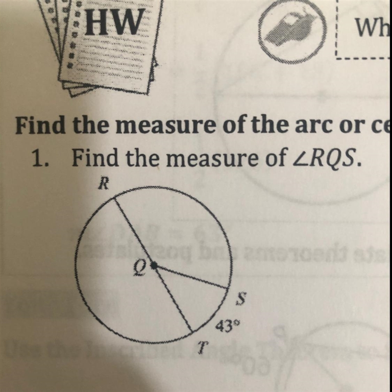 Find the measure of angle RQS.-example-1