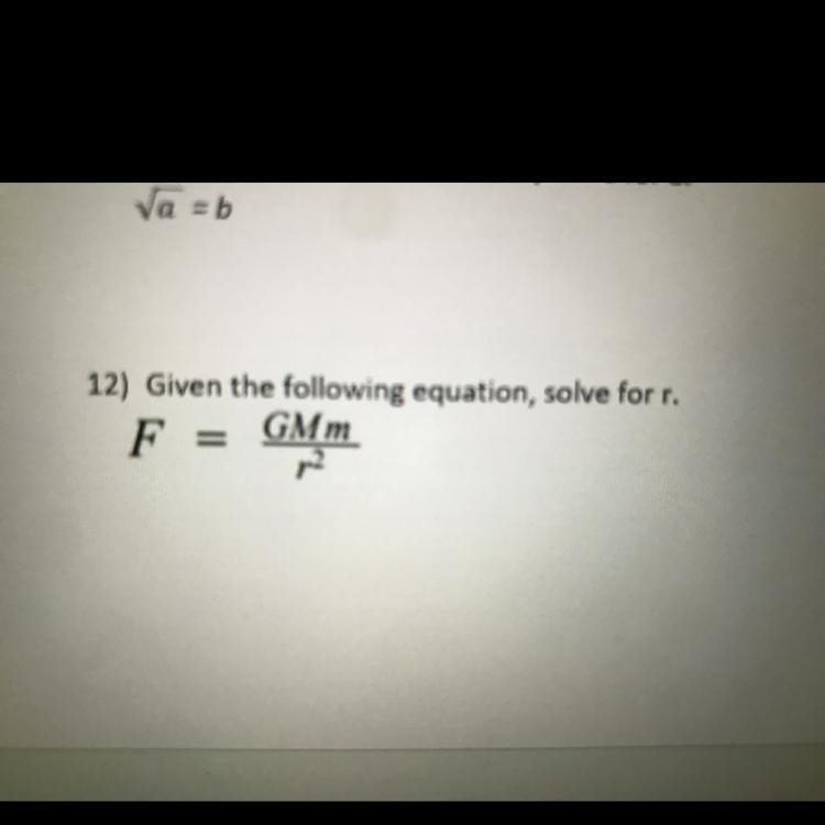 Given the following equation, solve for r.-example-1