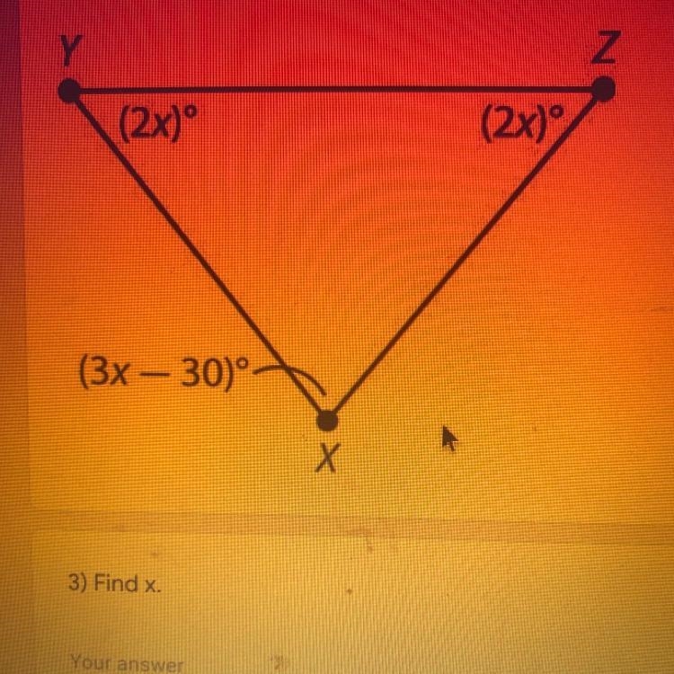 Geometry test please help. 3). Find x 4). find m 5). Find m < y 6.) Find m-example-1