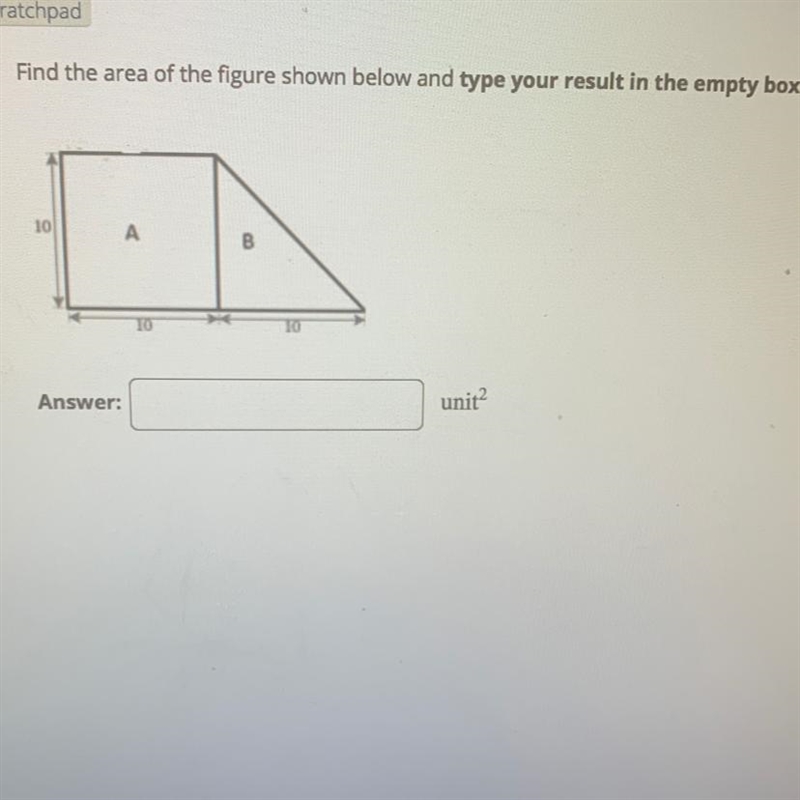 Find the area of the figure shown below ?-example-1