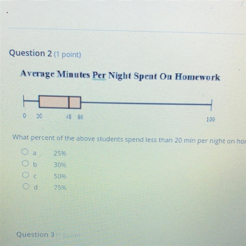 What percent of the above students spend less than 20 min per night on homework?-example-1