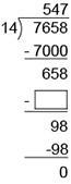 Complete the division problem by determining the number that should be placed in the-example-1