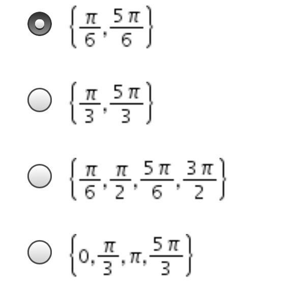 Let sin(2x) – sin(x) = 0, where 0 ≤ x < 2π. What are the possible solutions for-example-1