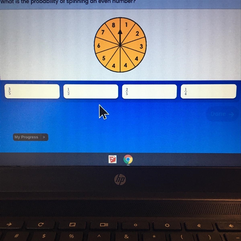 What is the probability of spinning an even number?-example-1