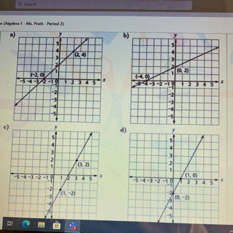 Which graph represents y=1/2x+2 please help!!-example-1