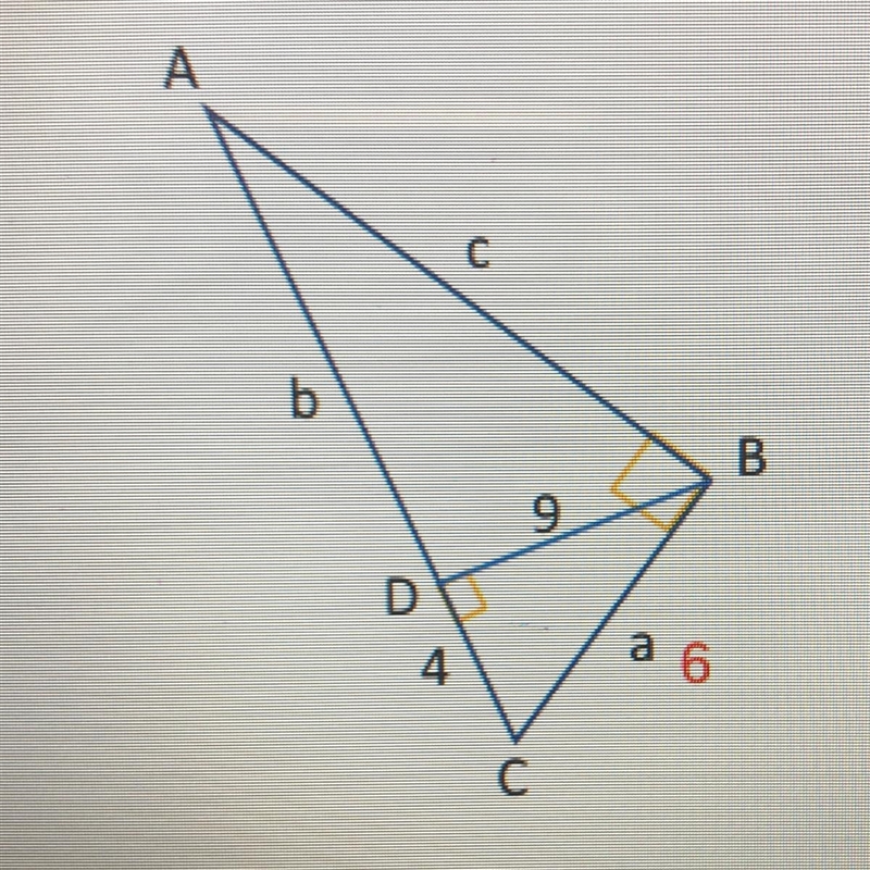 Using the geometric mean and Pythagorean theorem, calculate the values of the missing-example-1