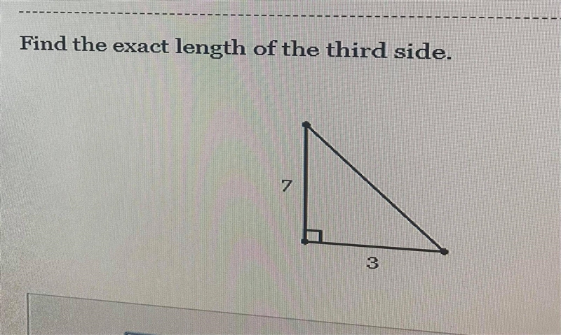 Find the exact length of the third side.-example-1