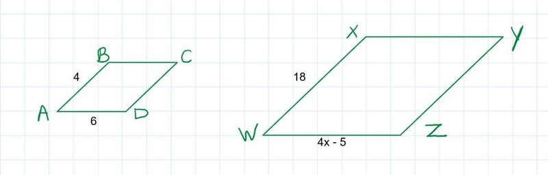 Given that ABCD is similar to WXYZ, solve for 'x'. Show all work and explain your-example-1