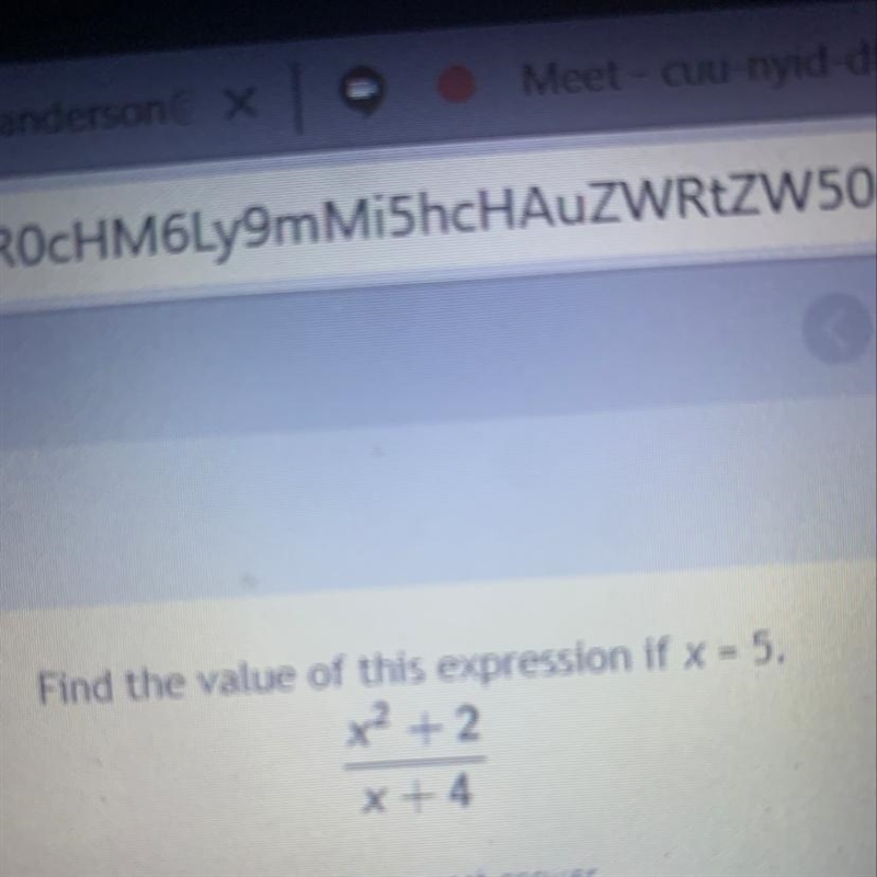 Find the value of this expression if x = 5. x2 + 2 x+4-example-1