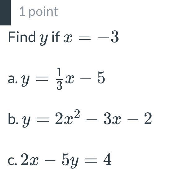 Find y if x = -3 whats the answer-example-1