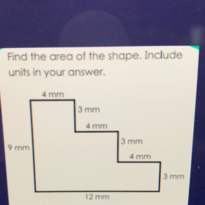 Find the area of the shape. Include units in your answer-example-1