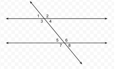 6.) If the measure of Angle 6 is 137 degrees what is the measure of angle 5? *-example-1