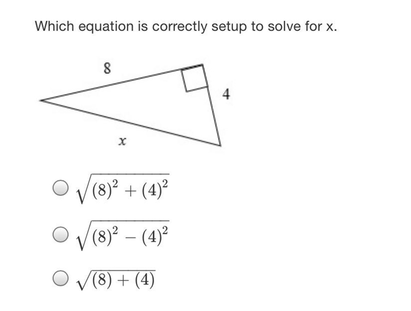 Which equation is correctly setup to solve for x?-example-1