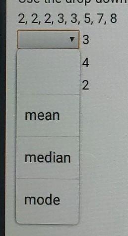 Use the drop down menu to select what each number indicates about the data points-example-1