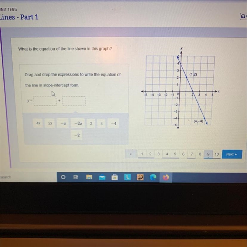 What is the equation of the line shown in this graph?-example-1