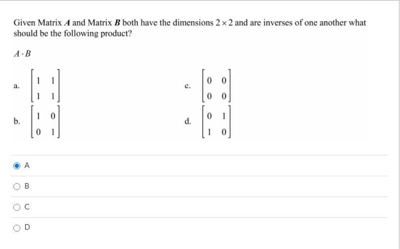 Please help! Correct answer only, please! Given matrix A and B both have dimensions-example-1