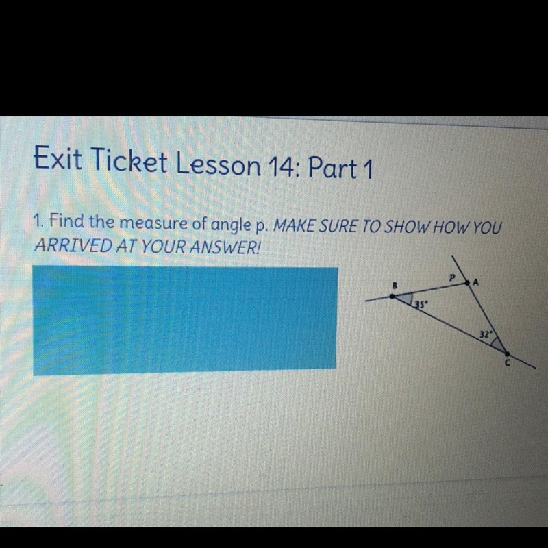 1. Find the measure of angle p.-example-1