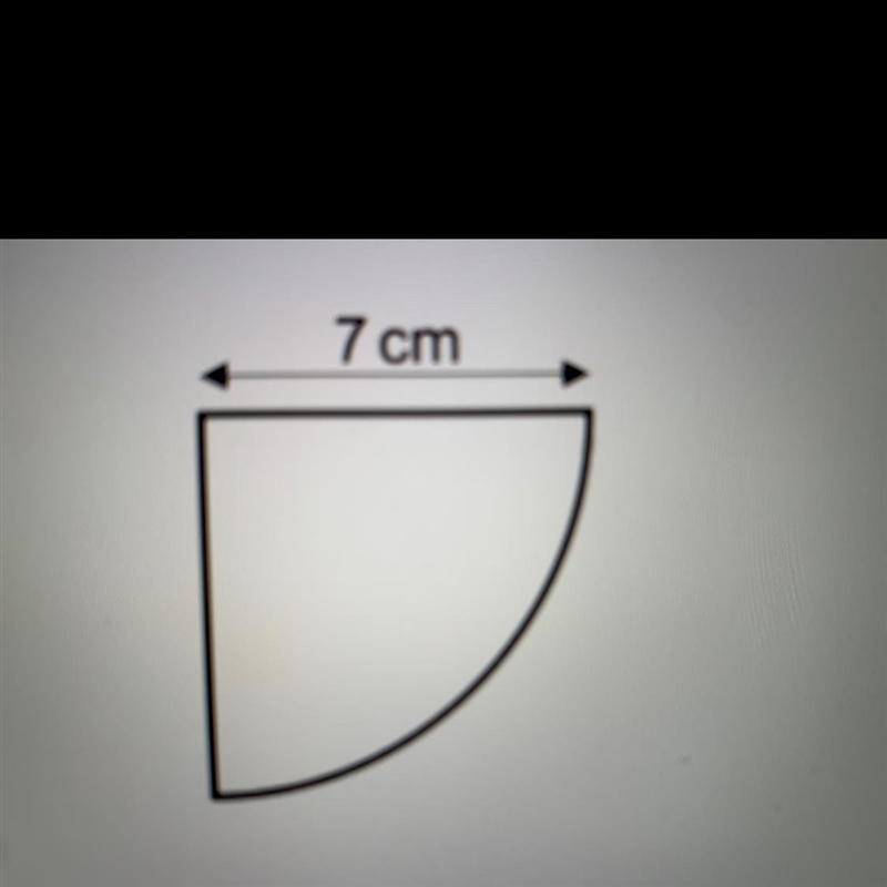 Work out the perimeter of this quarter circle. Take Pi to be 3.142 and write down-example-1