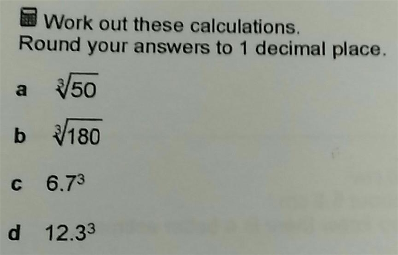 Work out these calculations. Round your answers to 1 decimal place. 60 points​-example-1