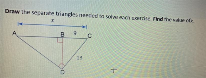 Similar Triangles, find value of X-example-1