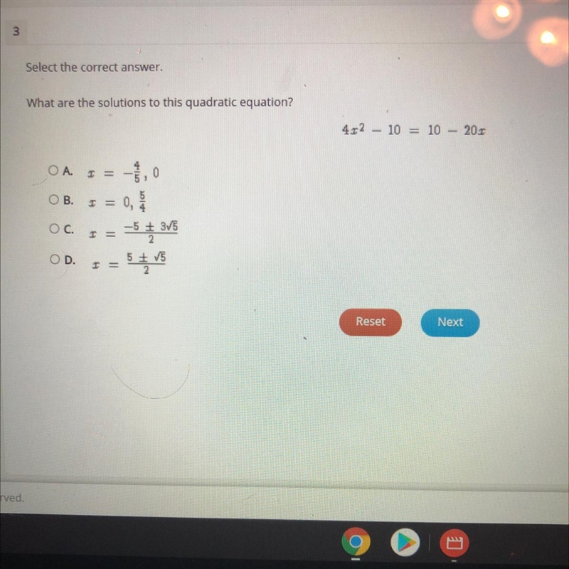 URGENT HELP ME OUT PLEASE 20 points What are the solutions to the quadratic equation-example-1