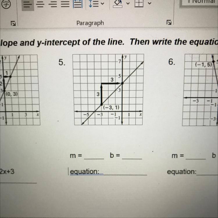 Identify the slope and y-intercept of the line. Then write the equation in slope form-example-1