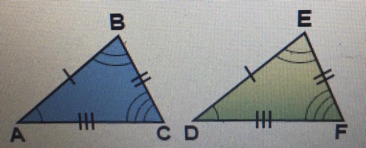 Which of the following statements about the congruent triangles below is true? A.) AB-example-1