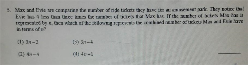 5. Max and Evie are comparing the number of ride tickets they have for an amusement-example-1