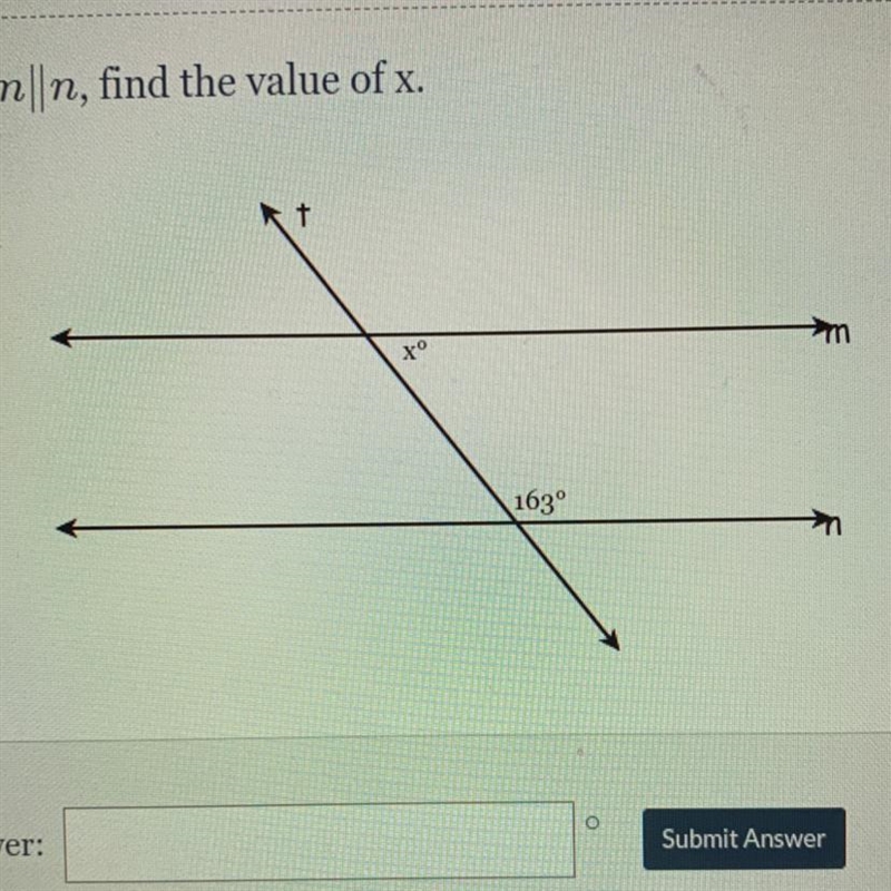 Given m||n, find the value of x.-example-1