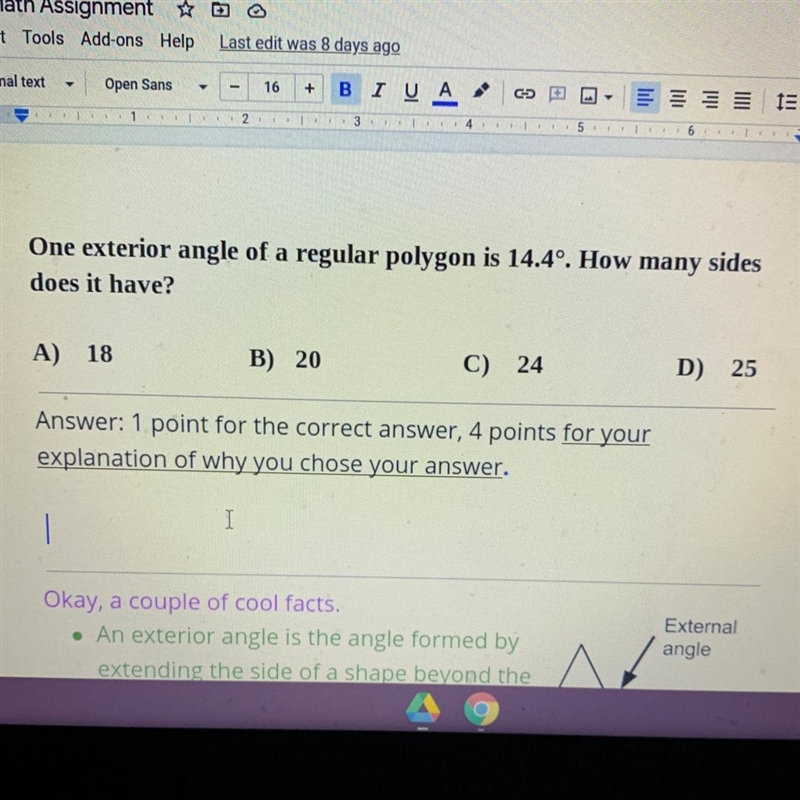 A).18 B.)20 C.)24 D.)25-example-1