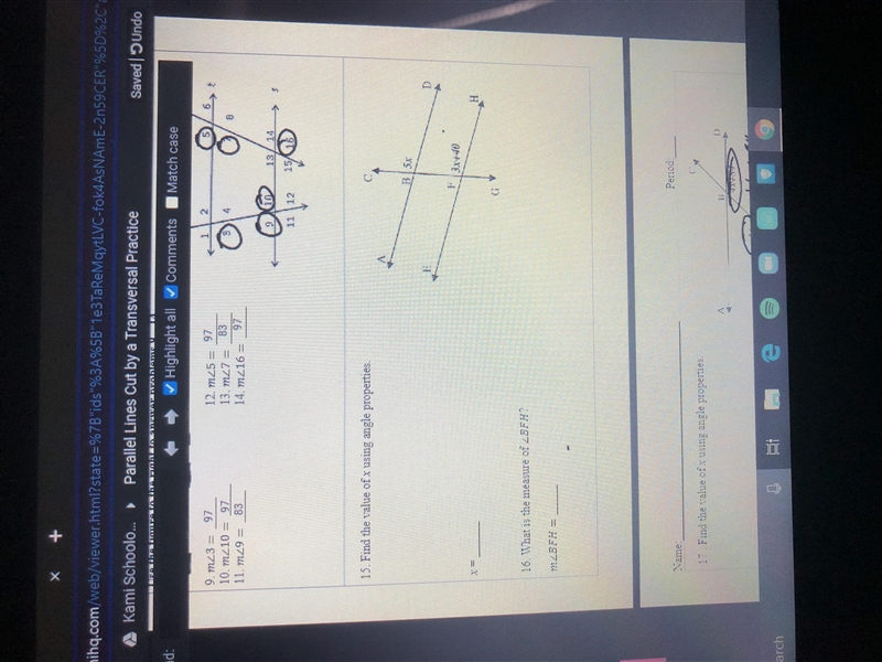 Find the value of x using angle properties & the measure of-example-1