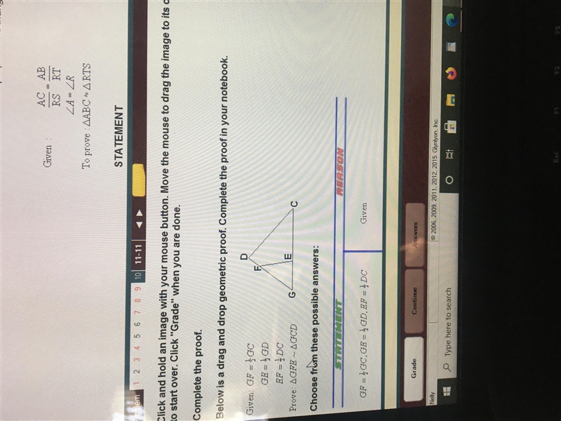 Match the following proofs to each other. The answers there I guessed on but most-example-1